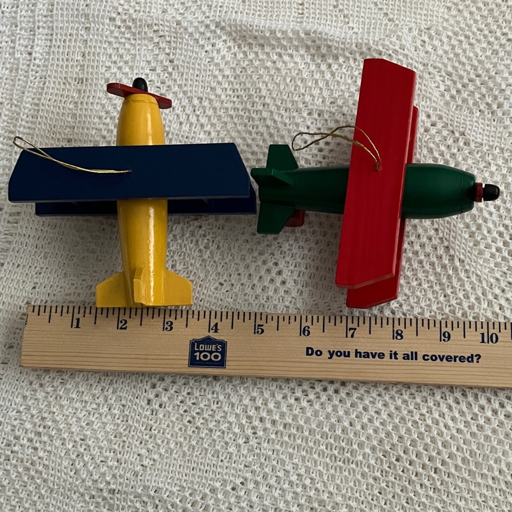 Colorful Biplane Ornament Set. - Picture 5 of 5